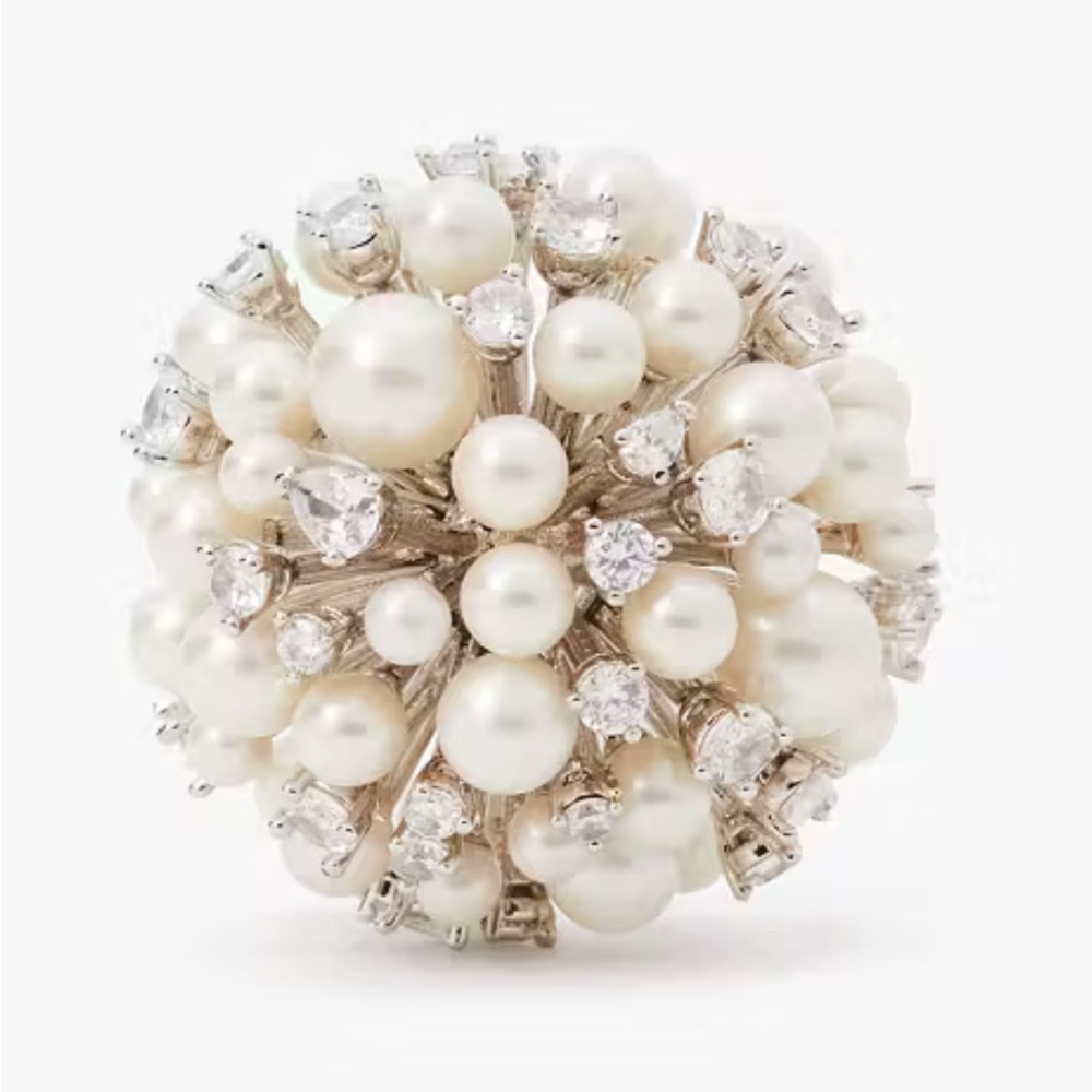 Kate Spade Cheers To That Cluster Ring ~ Huge Pearl & Rhinestone Cocktail Ring